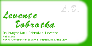 levente dobrotka business card